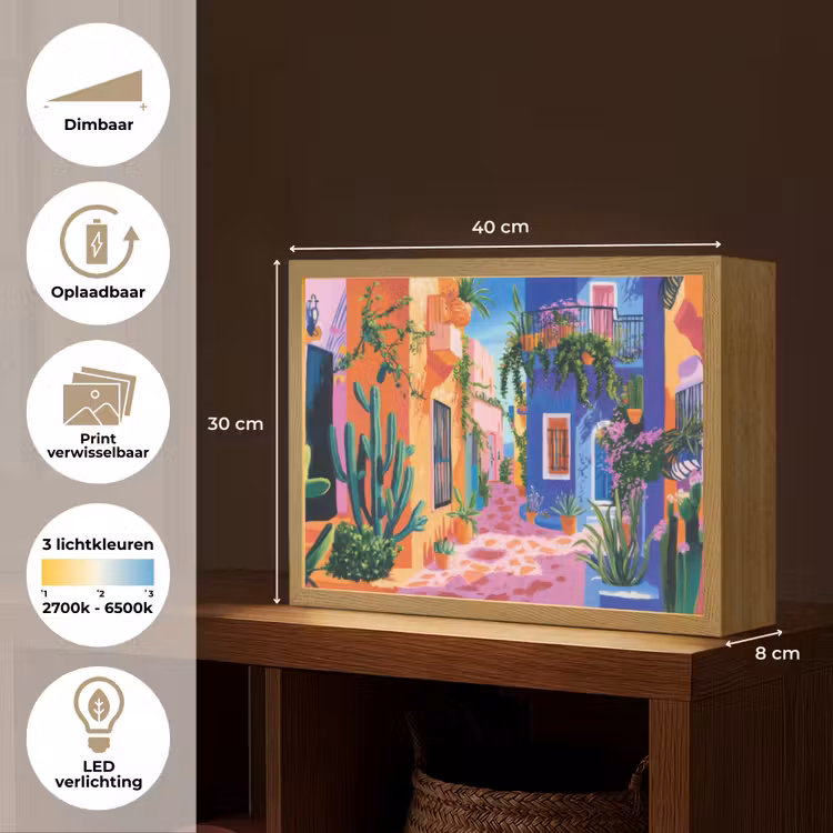 Lightbox - Wandlamp - Geel - Blauw - Oranje - Huis — 10