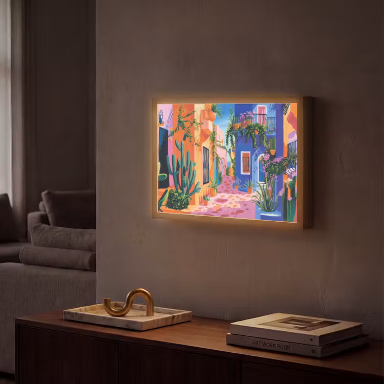 Lightbox - Wandlamp - Geel - Blauw - Oranje - Huis — 2