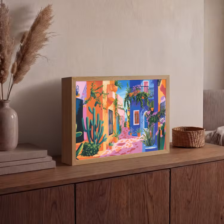 Lightbox - Wandlamp - Geel - Blauw - Oranje - Huis — 4