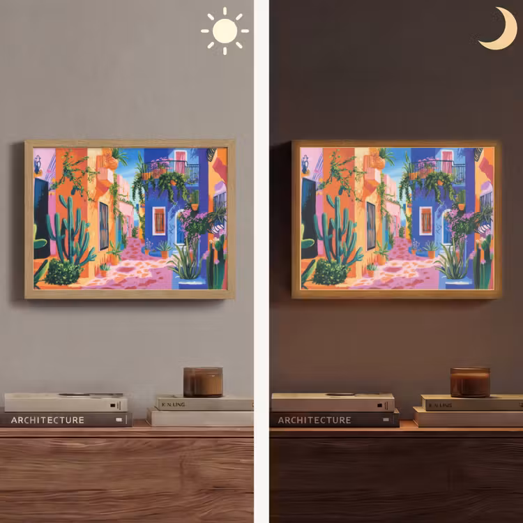 Lightbox - Wandlamp - Geel - Blauw - Oranje - Huis — 6