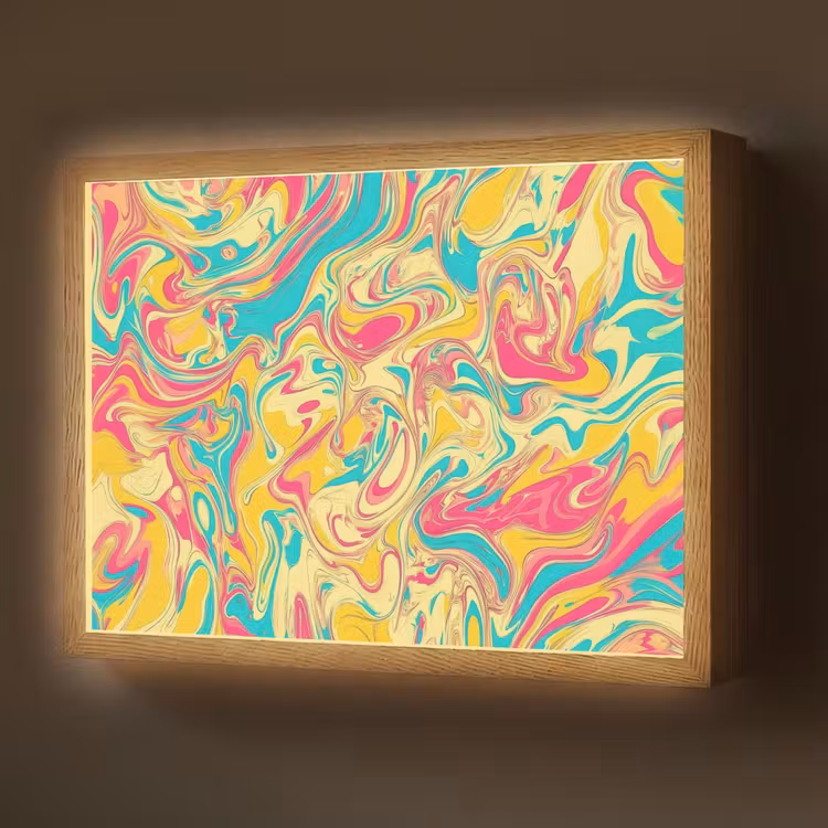 Lightbox - Wandlamp - Geel - Roze - Blauw - Retro — 1