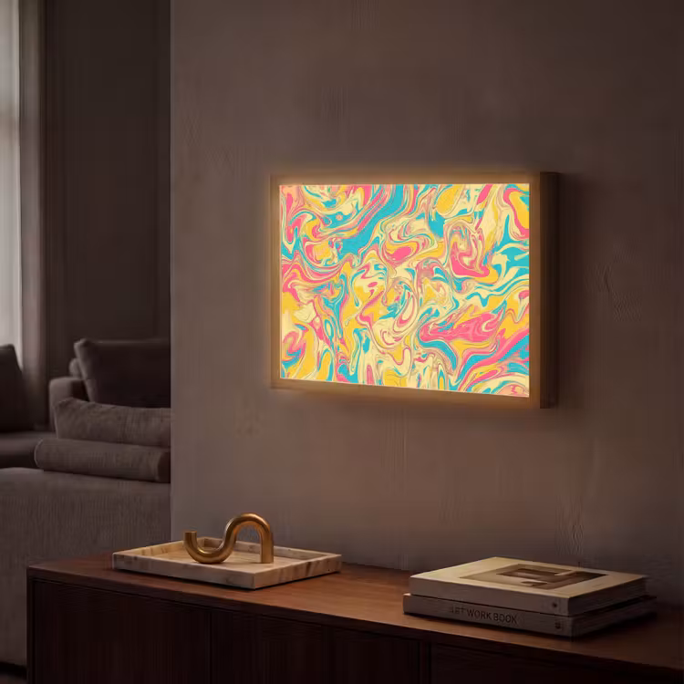 Lightbox - Wandlamp - Geel - Roze - Blauw - Retro — 2