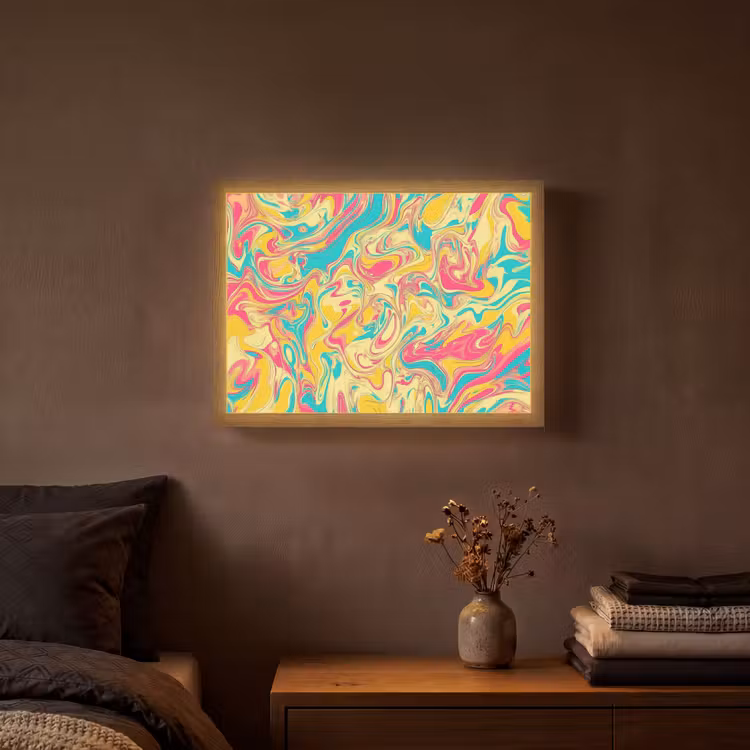 Lightbox - Wandlamp - Geel - Roze - Blauw - Retro — 3