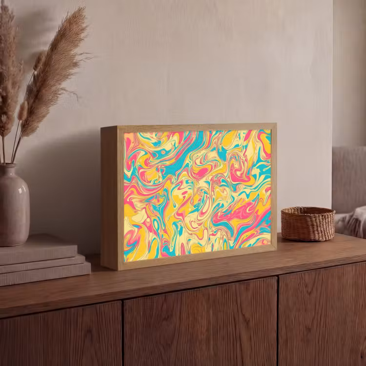 Lightbox - Wandlamp - Geel - Roze - Blauw - Retro — 4