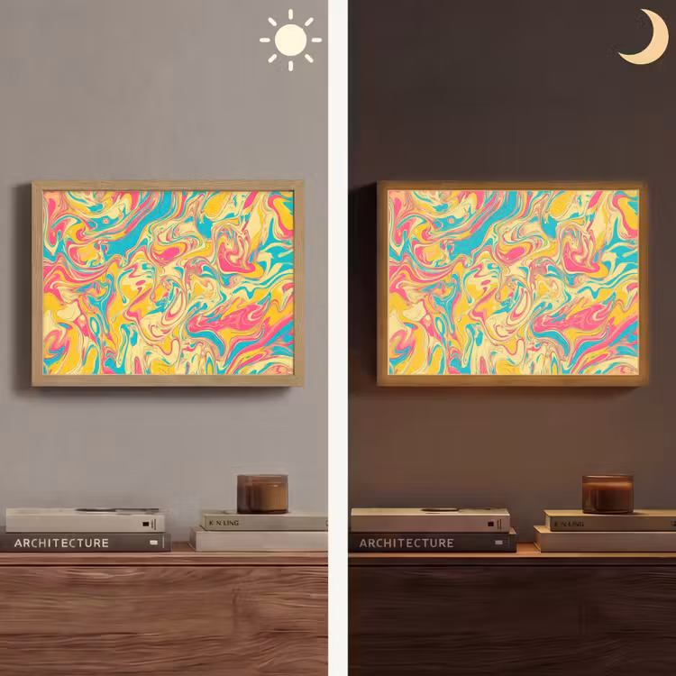 Lightbox - Wandlamp - Geel - Roze - Blauw - Retro — 6