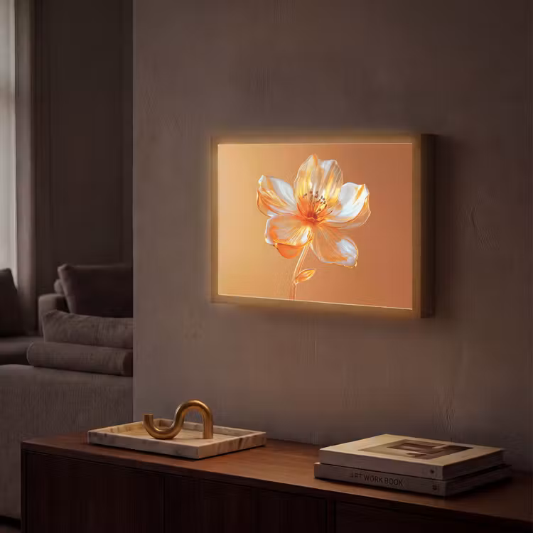 Lightbox - Wandlamp - Glazen - Bloem - Oranje — 2
