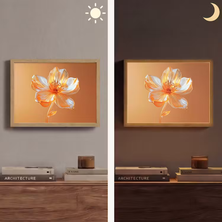 Lightbox - Wandlamp - Glazen - Bloem - Oranje — 6