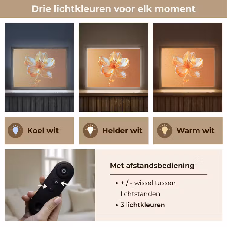 Lightbox - Wandlamp - Glazen - Bloem - Oranje — 8