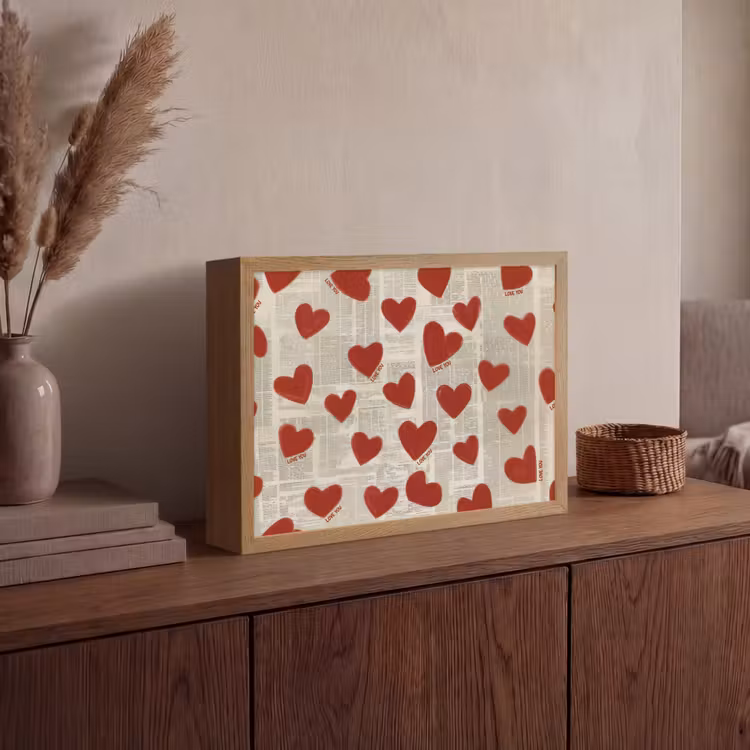Lightbox - Wandlamp - Hartjes - Krant - Loveyou — 4