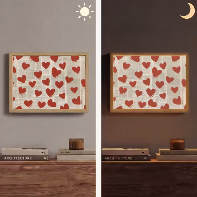 Lightbox - Wandlamp - Hartjes - Krant - Loveyou — 6