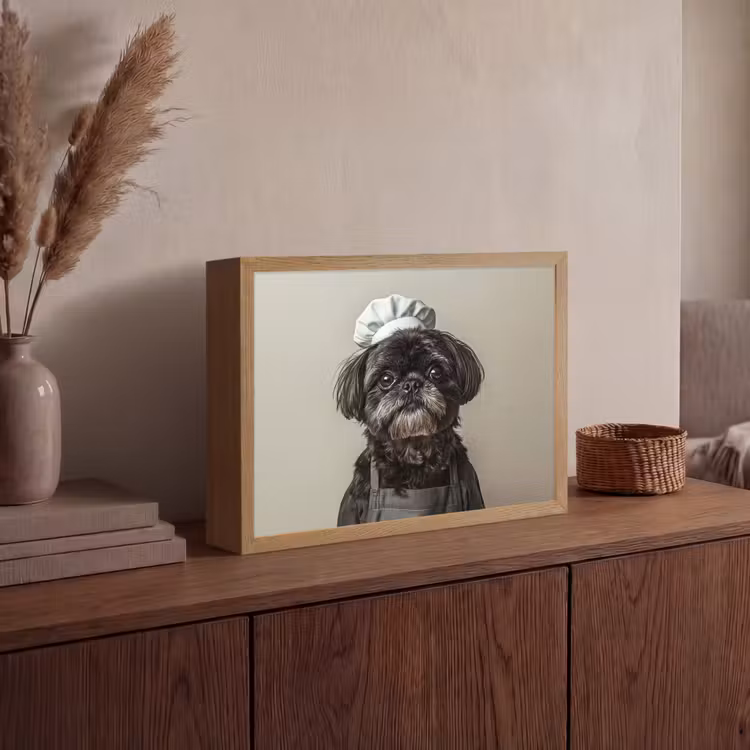 Lightbox - Wandlamp - Kokskleding - Zwart - Hondje — 4