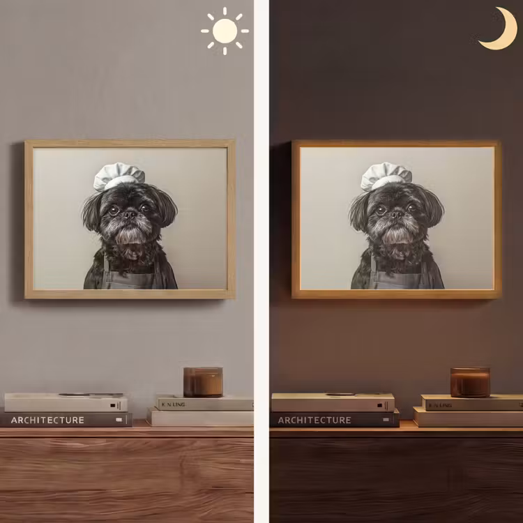 Lightbox - Wandlamp - Kokskleding - Zwart - Hondje — 6