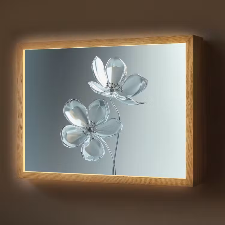 Lightbox - Wandlamp - Kristal - Bloemen - Grijs — 1