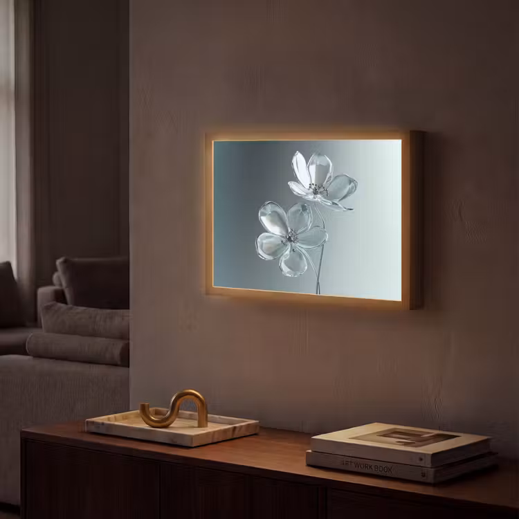 Lightbox - Wandlamp - Kristal - Bloemen - Grijs — 2