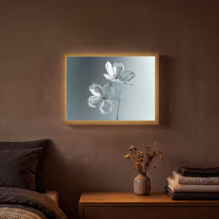 Lightbox - Wandlamp - Kristal - Bloemen - Grijs — 3