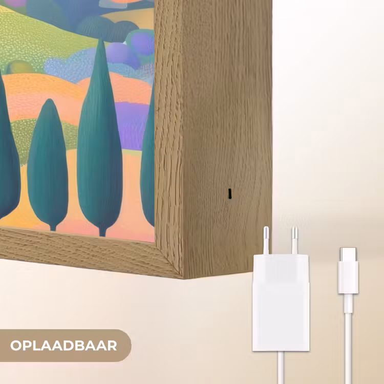 Lightbox - Wandlamp - Landschap - Paars - Pastel - Huizen — 7