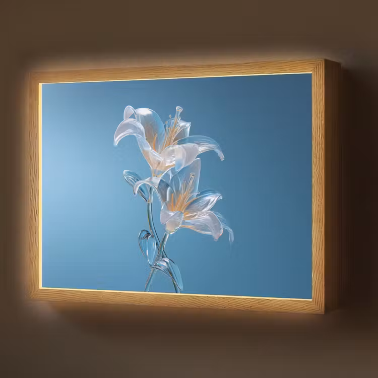 Lightbox - Wandlamp - Lelies - Blauw - Glazen — 1