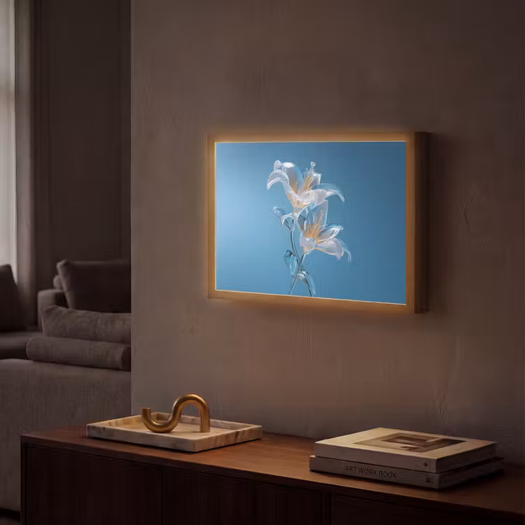 Lightbox - Wandlamp - Lelies - Blauw - Glazen — 2