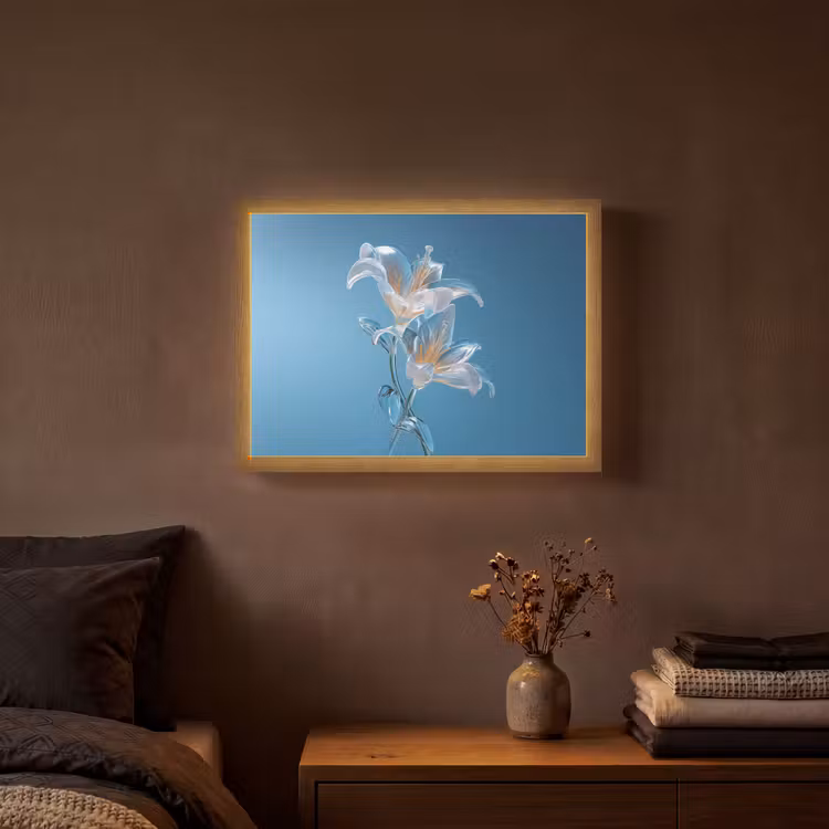 Lightbox - Wandlamp - Lelies - Blauw - Glazen — 3