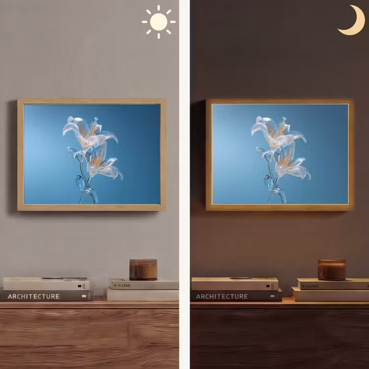 Lightbox - Wandlamp - Lelies - Blauw - Glazen — 6