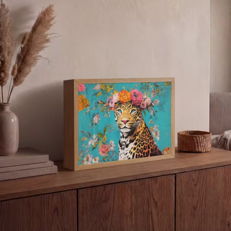 Lightbox - Wandlamp - Luipaard - Bloemen - Kroon — 4