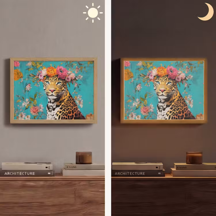 Lightbox - Wandlamp - Luipaard - Bloemen - Kroon — 6