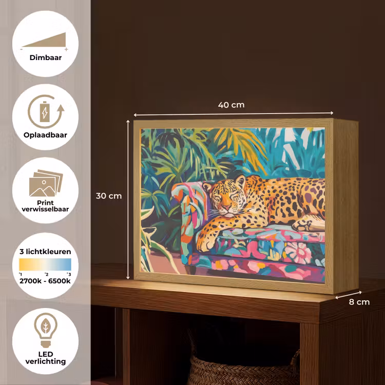 Lightbox - Wandlamp - Luipaard - Kleurrijk - Tropisch — 10