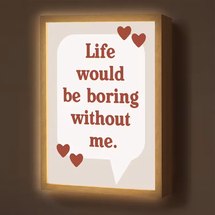 Lightbox - Wandlamp - Quote - Tekstballon - Hartjes — 1