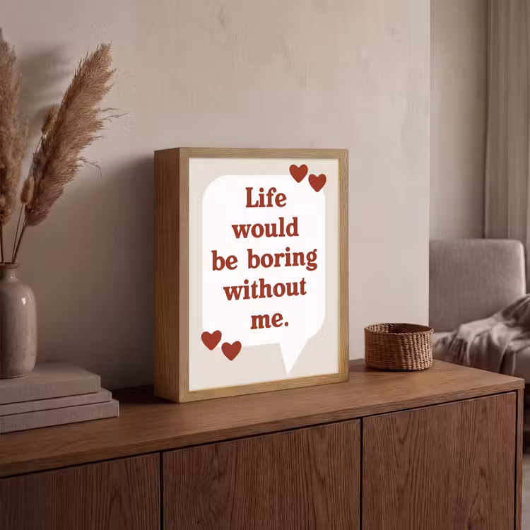 Lightbox - Wandlamp - Quote - Tekstballon - Hartjes — 4