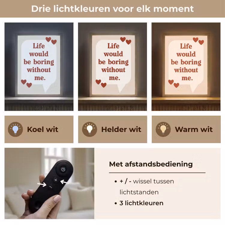 Lightbox - Wandlamp - Quote - Tekstballon - Hartjes — 7