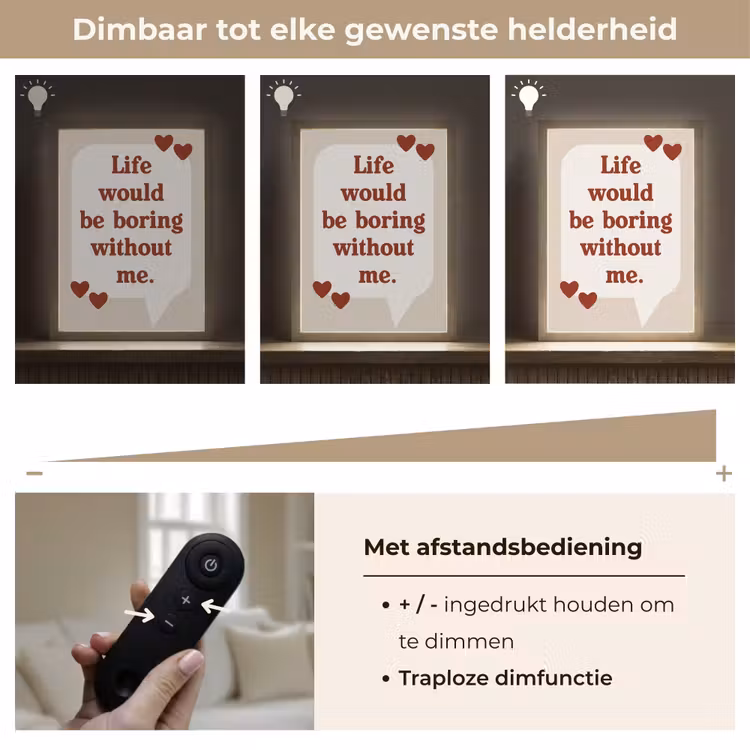 Lightbox - Wandlamp - Quote - Tekstballon - Hartjes — 8