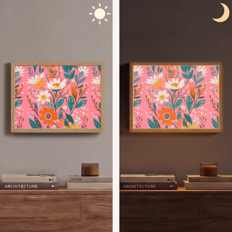 Lightbox - Wandlamp - Roze - Bloemen - Wit - Oranje — 6