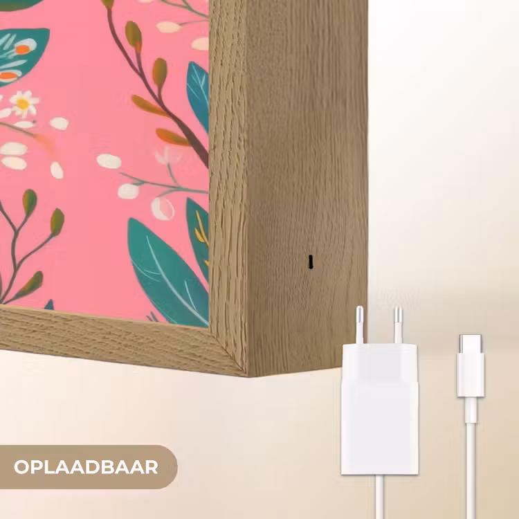 Lightbox - Wandlamp - Roze - Bloemen - Wit - Oranje — 7