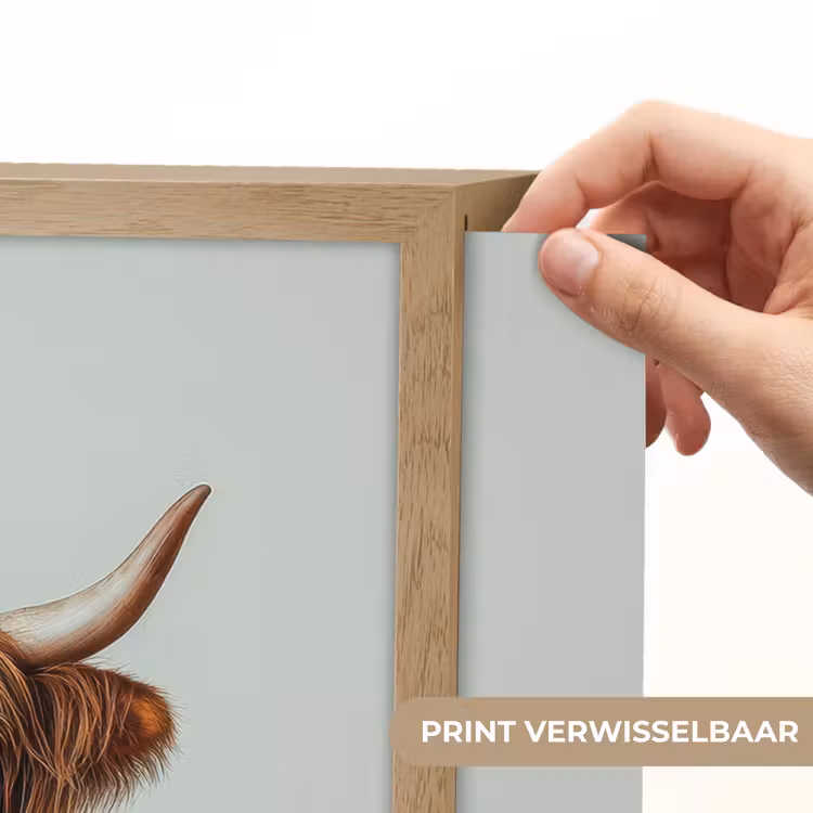 Lightbox - Wandlamp - Schotse Hooglander - Bruin - Hoorns - Kokskleding — 5
