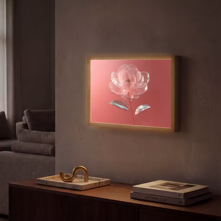 Lightbox - Wandlamp - Sierlijk - Bloem - Roze - Glazen — 2