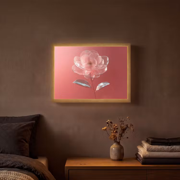 Lightbox - Wandlamp - Sierlijk - Bloem - Roze - Glazen — 3