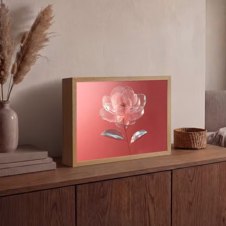 Lightbox - Wandlamp - Sierlijk - Bloem - Roze - Glazen — 4