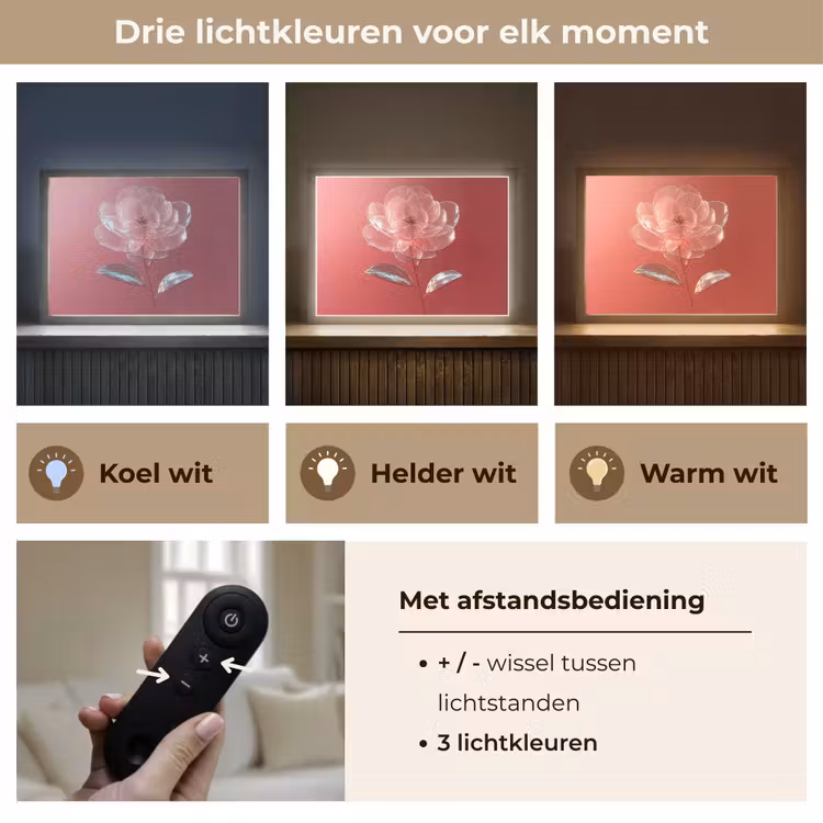 Lightbox - Wandlamp - Sierlijk - Bloem - Roze - Glazen — 8