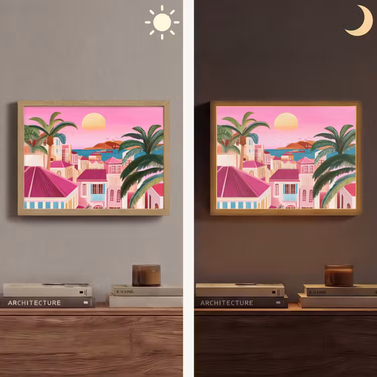 Lightbox - Wandlamp - Stad - Roze - Palmbomen — 6