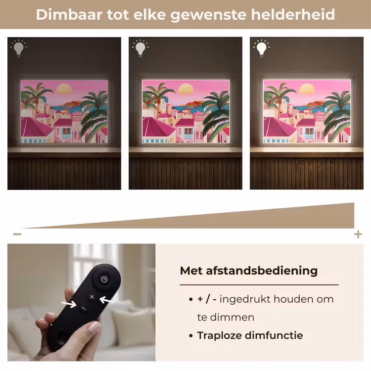 Lightbox - Wandlamp - Stad - Roze - Palmbomen — 9