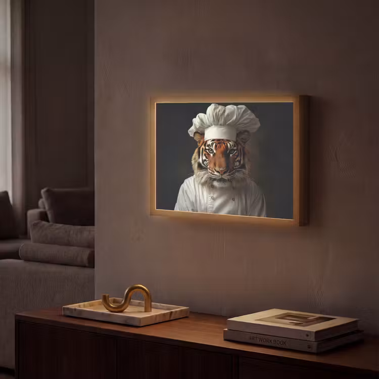 Lightbox - Wandlamp - Tijger - Kokskleding - Bruin — 2