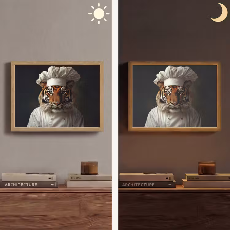 Lightbox - Wandlamp - Tijger - Kokskleding - Bruin — 6