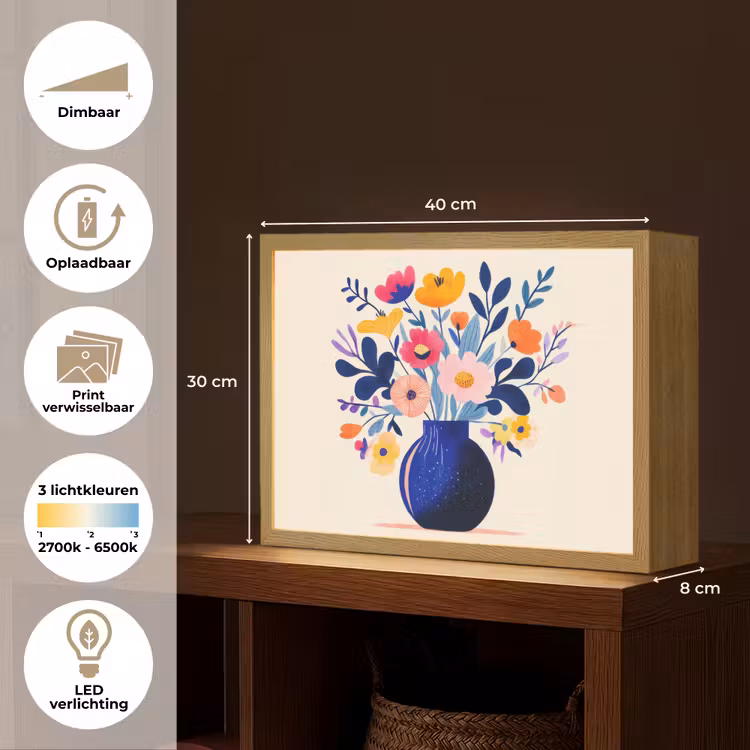 Lightbox - Wandlamp - Vaas - Bloemen - Boeket — 10
