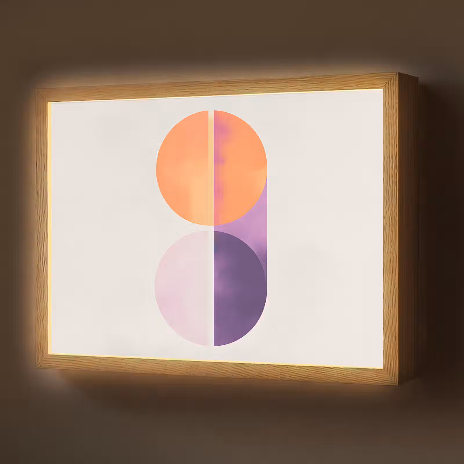 Lightbox - Wandlamp - Cirkels - Abstract - Paars — 1