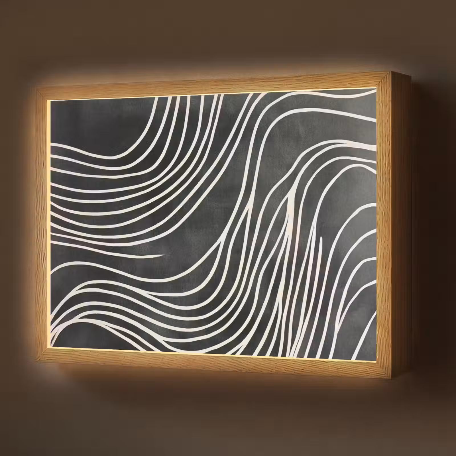 Lightbox - Wandlamp - Lijnen - Patroon - Abstract - Wit — 1