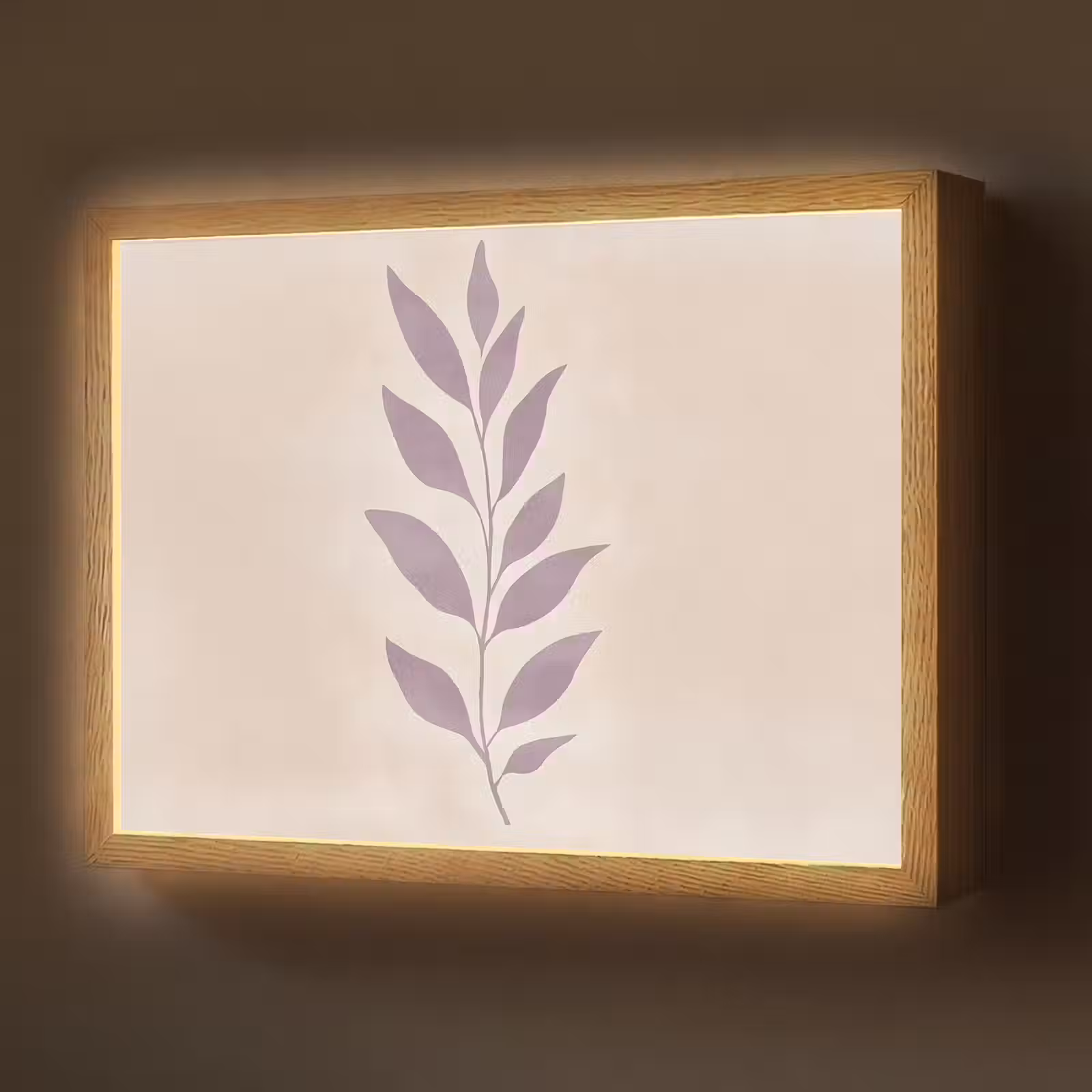 Lightbox - Wandlamp - Tak - Bladeren - Minimalistisch - Beige — 1