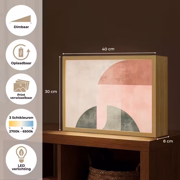 Lightbox - Wandlamp - Cirkel - Abstract - Roze — 10
