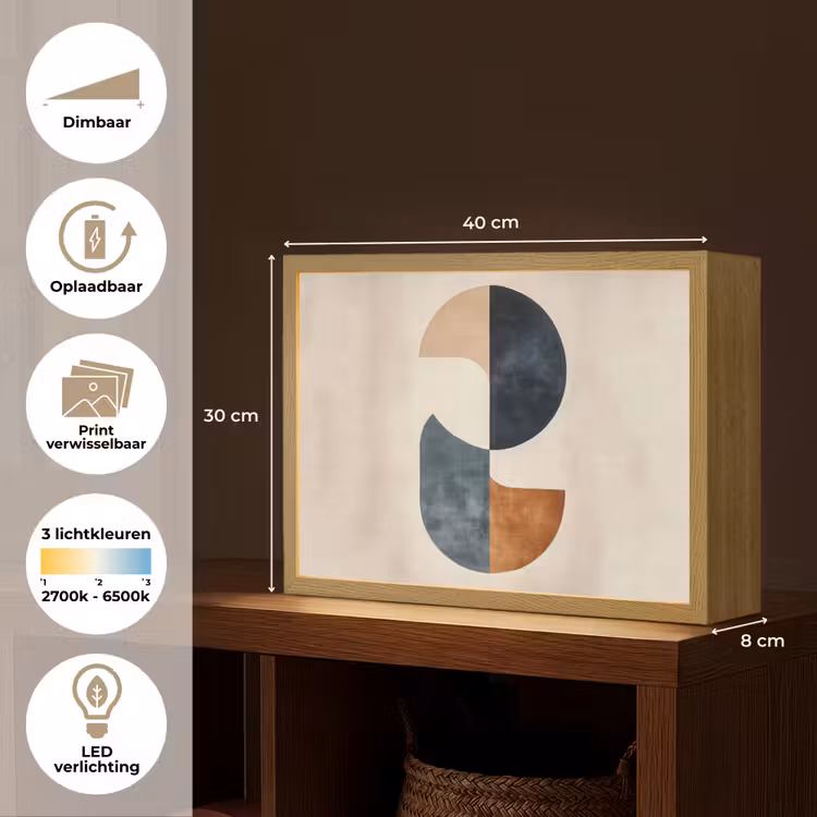 Lightbox - Wandlamp - Cirkels - Abstract - Kleurrijk — 10