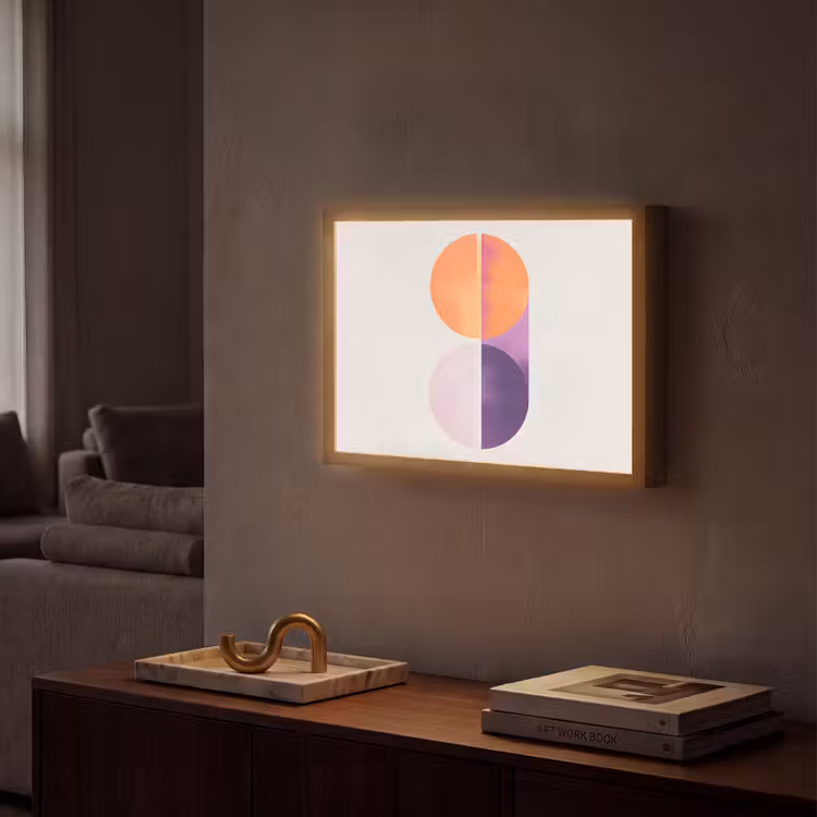 Lightbox - Wandlamp - Cirkels - Abstract - Paars — 2