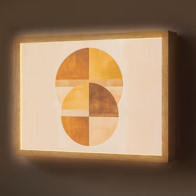 Lightbox - Wandlamp - Cirkels - Geel - Minimalistisch — 1